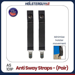 Anti-sway straps 101P with Holsterguy branding on a white background
