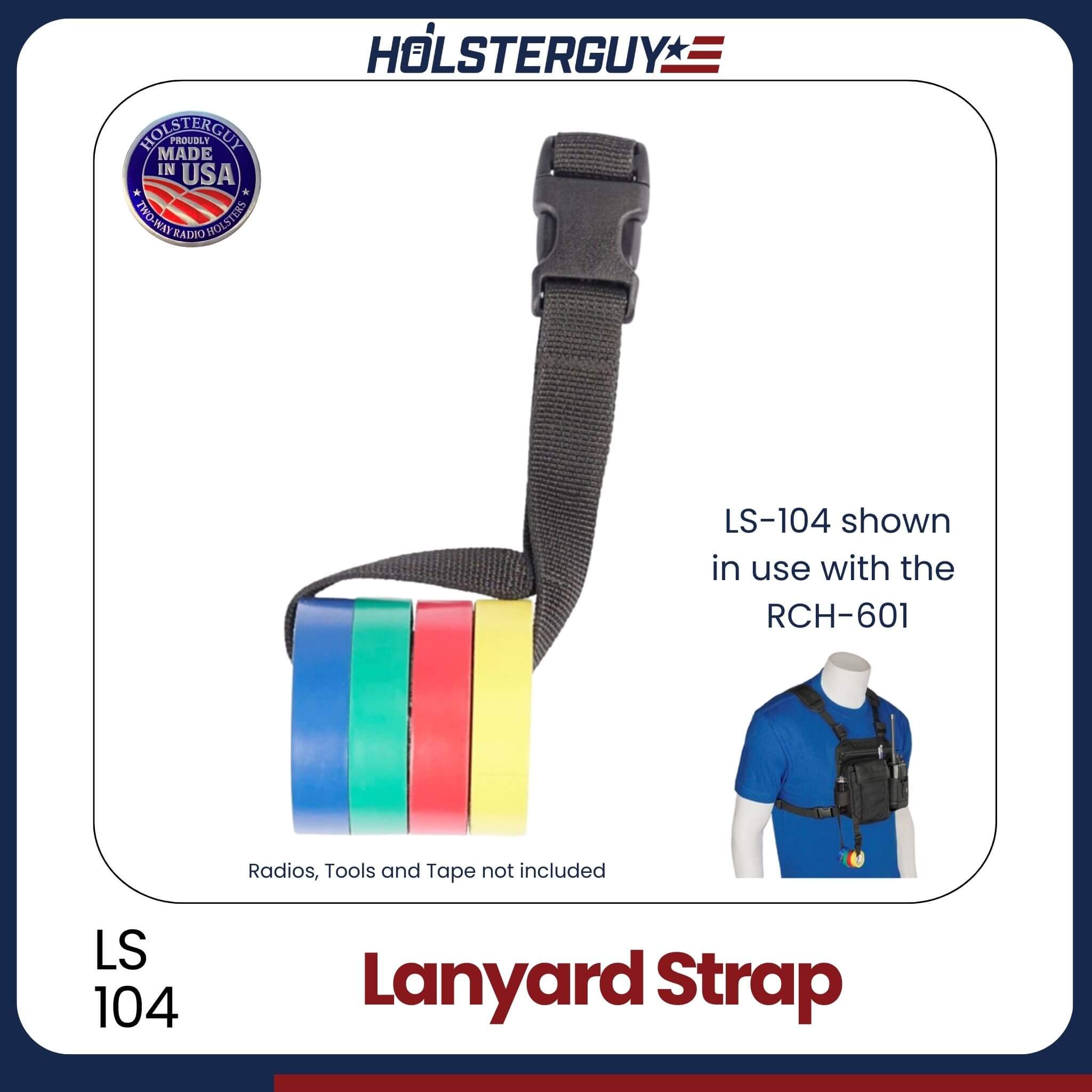 HOLSTERGUY Lanyard Strap LS-104 with colorful bands on a white background