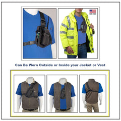 Product display of a tactical vest RCH-101M and jacket with various views on a white background.