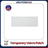 White temporary velcro patch TVP-601 with Hölsterguy branding on a white background