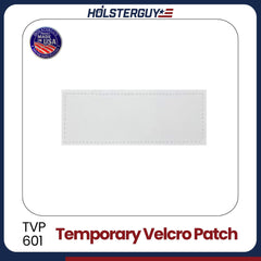 White temporary velcro patch TVP-601 with Hölsterguy branding on a white background