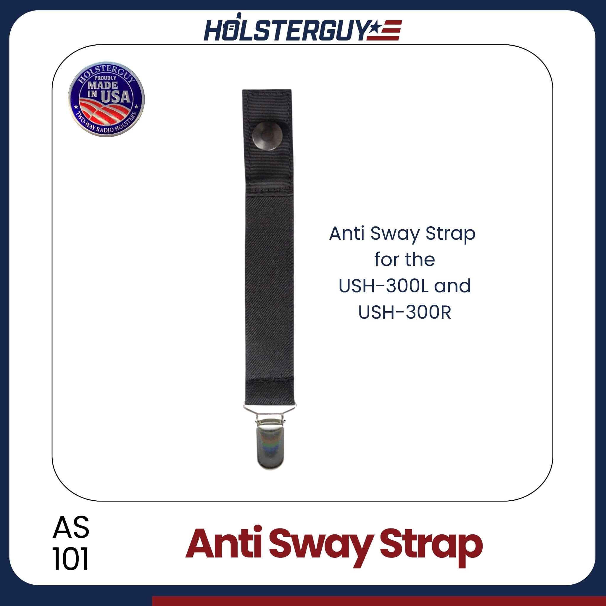 Anti Sway Strap 101 packaging with Holsterguy branding on a white background