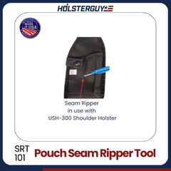 HolsterGuy pouch seam ripper tool with USH-300 shoulder holster on a white background