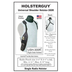 Advertisement for Holsterguy Universal Shoulder Holster-300R on a white background